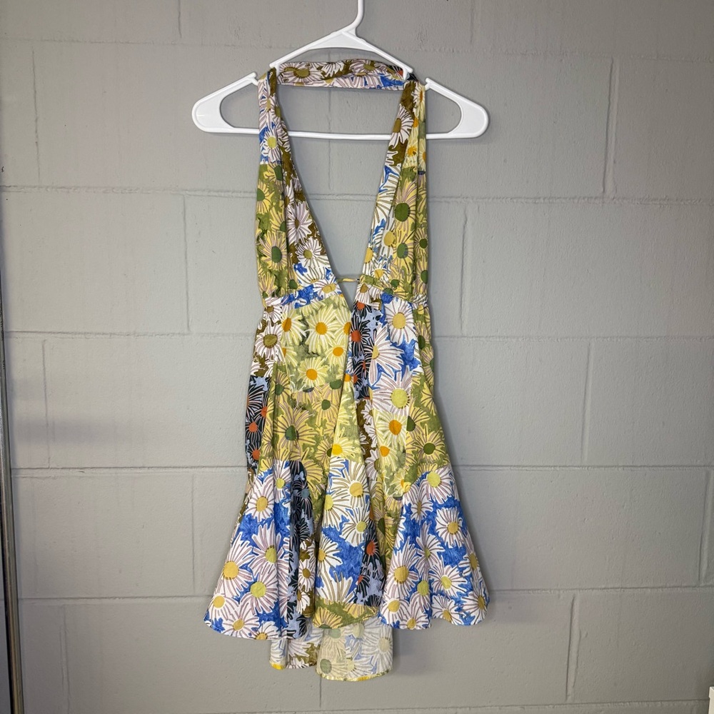 Zara Floral Printed Patchwork Halter Mini Dress W… - image 5